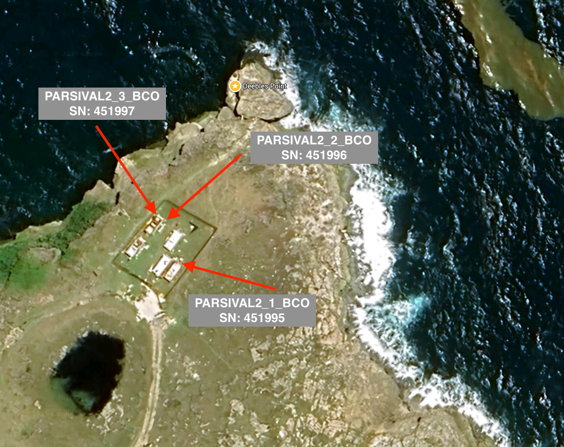 Locations of 3 parsivels